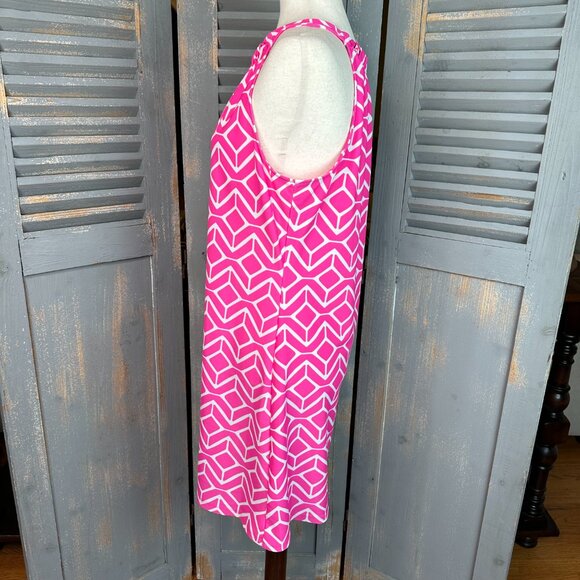 Jude Connally Lisa Jude Cloth Halter Keyhole Dress Sail Geo Sz L - Picture 7 of 14